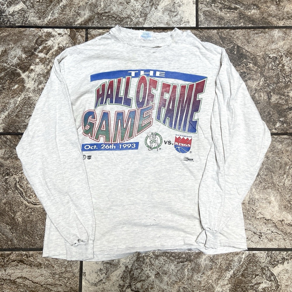 Vintage 1993 Celtics Kings Hall Of Fame Game Distressed Long Sleeve T Shirt L
